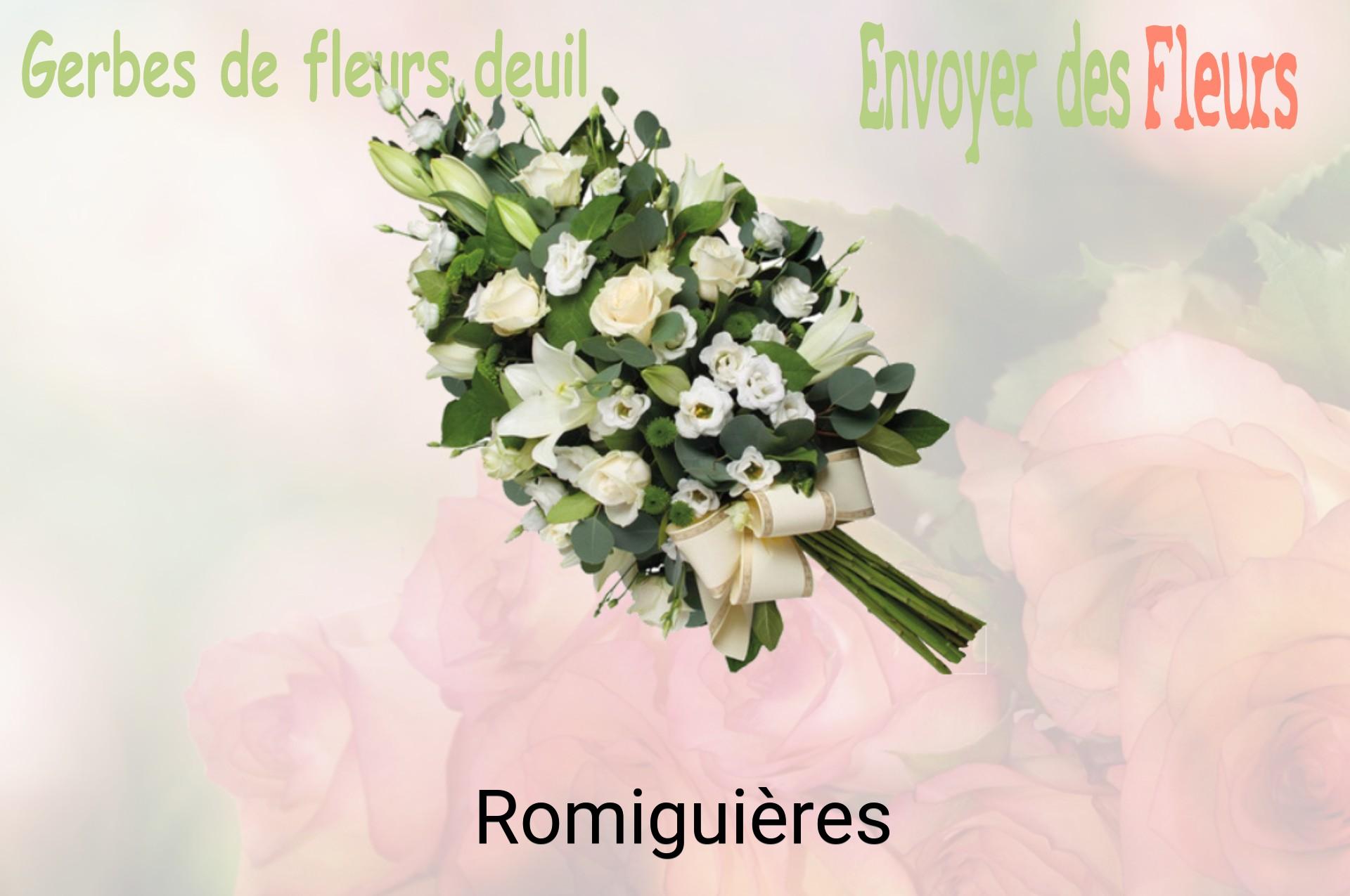 Gerbe de fleurs de deuil livrée à Romiguières